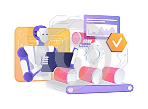 AI-Powered Quality Control abstract concept vector illustration.