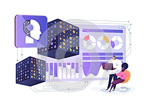 AI-Predictive AI-Enabled Quantum Compiler Optimization abstract concept vector illustration.