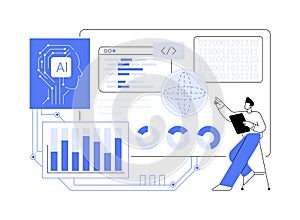 AI-Predictive AI-Enabled Quantum Compiler Optimization abstract concept vector illustration.