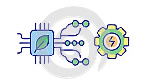AI Processor Artificial Intelligence Circuitry, vector design Generative AI