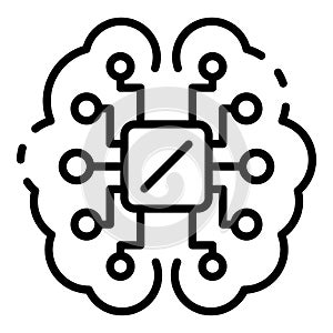 Ai processor brain icon, outline style