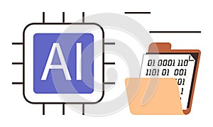Artificial Intelligence Chip with Binary Data in Digital File Folder