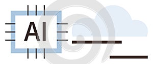 AI Processor and Cloud Integration Concept with Minimalist Design