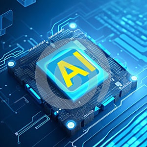 AI processor generator text to image of intelligence, prompt for generates