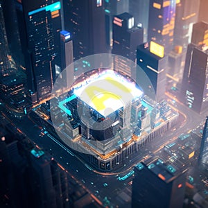 AI processor generator text to image of intelligence, prompt for generates, light blue, 3d render and artificial intelligence,