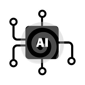 AI processor icon. AI processor mini symbol. Vector illustration. EPS 10.