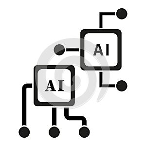 AI processor icon. Vector illustration. EPS 10.