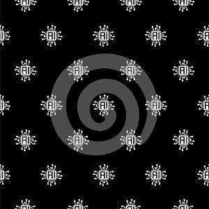 AI Processor seamless pattern isolated on black background