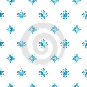 AI Processor seamless pattern isolated on white background