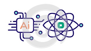 AI Quantum Computing: Advanced Science Technology, vector design Generative AI