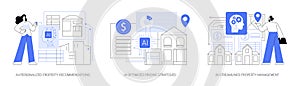 AI in Real Estate abstract concept vector illustrations.