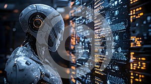 AI Robot Analyzing Data