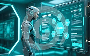 AI Robot Analyzing Data