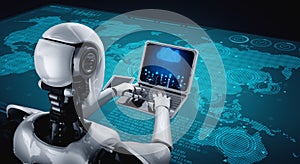 AI robot with artificial intelligence using modish computer software