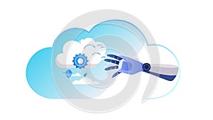 AI Robot Cloud: Intelligent System Automation, vector design Generative AI