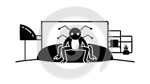 AI Robot Data Center Automation Smart Storage, vector design Generative AI