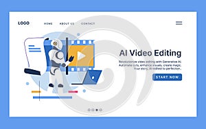 AI Robot Editing Video in