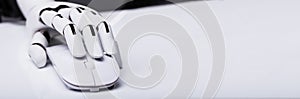 AI Robot Hand With Computer Mouse