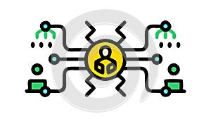 AI Robot Human Brain, Artificial Intelligence Concept Icon, vector design Generative AI