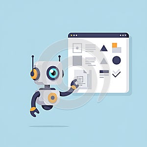 AI Robot Interacting with Digital User Interface