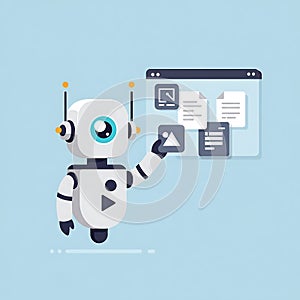 AI Robot Managing Digital Content and Files