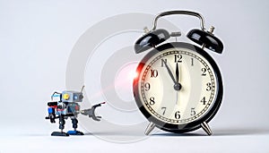 AI Robot Managing Time Before a Deadline