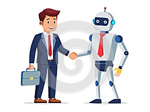 AI robot shaking hand