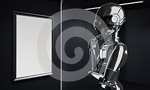 Ai Robot thinking and look pose