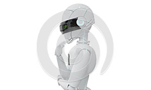 Ai Robot thinking pose