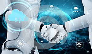 AI robot using cloud computing technology to store data on online server