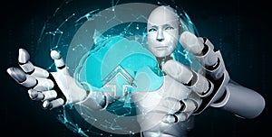 AI robot using cloud computing technology to store data on online server