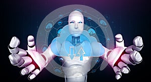 AI robot using cloud computing technology to store data on online server