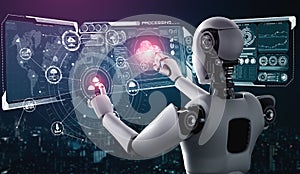 AI robot using cloud computing technology to store data on online server