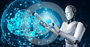 AI robot using cloud computing technology to store data on online server