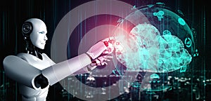 AI robot using cloud computing technology to store data on online server