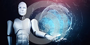 AI robot using cloud computing technology to store data on online server