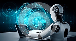 AI robot using cloud computing technology to store data on online server