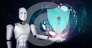 AI robot using cyber security to protect information privacy