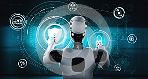 AI robot using cyber security to protect information privacy