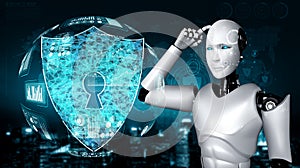 AI robot using cyber security to protect information privacy