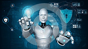 AI robot using cyber security to protect information privacy