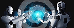 AI robot using cyber security to protect information privacy