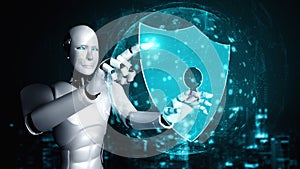 AI robot using cyber security to protect information privacy