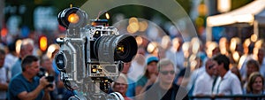 Ai robotic camera in a news event photo