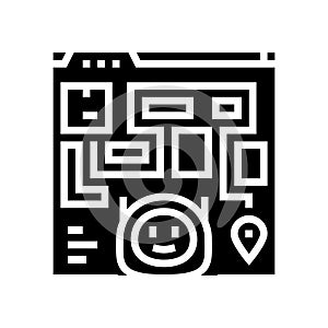ai routing autonomous delivery glyph icon vector illustration