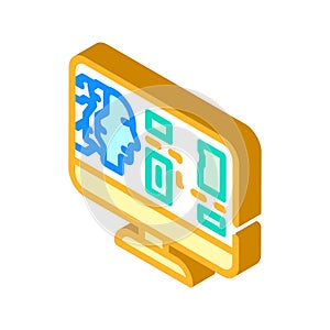 ai routing autonomous delivery isometric icon vector illustration