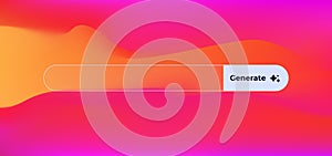 Ai search interface with colorful button for artificial intelligence interaction