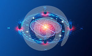 AI Servers Concept - 3D Illustration