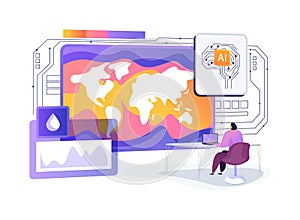 AI-Smart Ocean Acidification Prediction abstract concept vector illustration.