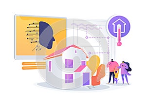 AI Smart Thermostats abstract concept vector illustration. photo